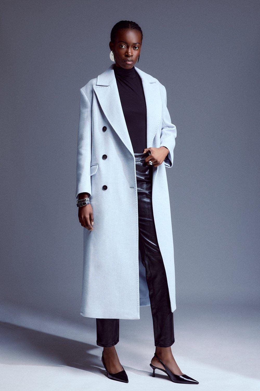 Double breasted clearance long wool coat